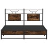 Cadre de lit sans matelas chêne fumé 150x200 cm bois ingénierie 