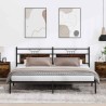 Cadre de lit sans matelas chêne fumé 200x200 cm bois ingénierie 