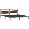 Cadre de lit sans matelas chêne fumé 200x200 cm bois ingénierie 