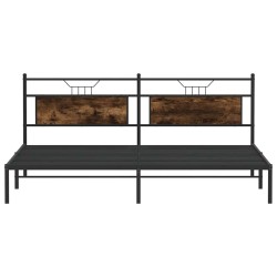 Cadre de lit sans matelas chêne fumé 200x200 cm bois ingénierie 