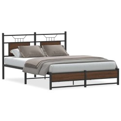 Cadre de lit sans matelas chêne marron 150x200 cm 