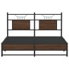 Cadre de lit sans matelas chêne marron 150x200 cm 
