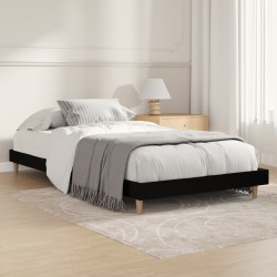 Cadre de lit sans matelas noir 90x190 cm bois ingénierie 