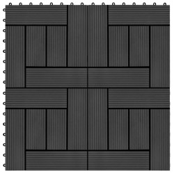 Carreaux de terrasse 22 pcs 30 x 30 cm 2 m² WPC Noir 