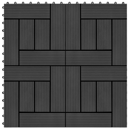 Carreaux de terrasse 22 pcs 30 x 30 cm 2 m² WPC Noir 