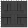 Carreaux de terrasse 22 pcs 30 x 30 cm 2 m² WPC Noir 
