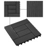 Carreaux de terrasse 22 pcs 30 x 30 cm 2 m² WPC Noir 