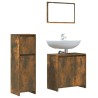 Ensemble de meubles de salle de bain 3 pcs Chêne fumé 
