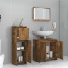 Ensemble de meubles de salle de bain 3 pcs Chêne fumé 