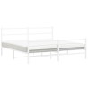 Cadre de lit métal sans matelas et pied de lit blanc 180x200 cm 