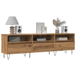 Meuble TV chêne artisanal 150x30x44,5 cm bois d'ingénierie 