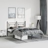 Cadre de lit métal sans matelas avec tête de lit noir 150x200cm 