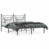 Cadre de lit métal sans matelas avec tête de lit noir 150x200cm 
