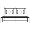 Cadre de lit métal sans matelas avec tête de lit noir 150x200cm 