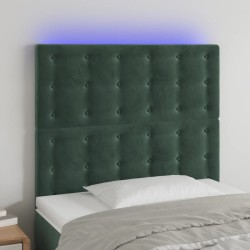 Tête de lit à LED Vert foncé 80x5x118/128 cm Velours 