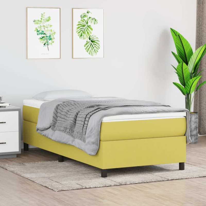 Cadre de lit sans matelas vert 90x190 cm tissu Cadre de lit sans matelas vert 90x190 cm tissu