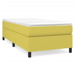 Cadre de lit sans matelas vert 90x190 cm tissu 