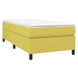 Cadre de lit sans matelas vert 90x190 cm tissu 