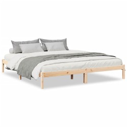 Cadre de lit extra long sans matelas 180x220 cm bois massif pin 