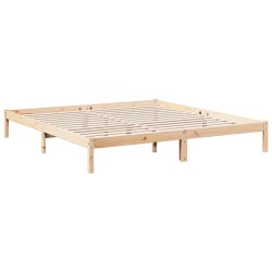 Cadre de lit extra long sans matelas 180x220 cm bois massif pin 
