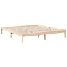 Cadre de lit extra long sans matelas 180x220 cm bois massif pin 