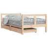 Cadre de lit pour enfant et tiroirs 80x160cm bois de pin massif 