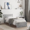 Cadre de lit sans matelas avec tête de lit gris béton 90x190 cm 