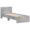 Cadre de lit sans matelas avec tête de lit gris béton 90x190 cm 