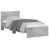Cadre de lit sans matelas avec tête de lit gris béton 90x190 cm 