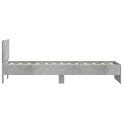 Cadre de lit sans matelas avec tête de lit gris béton 90x190 cm 