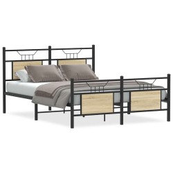 Cadre de lit sans matelas chêne sonoma 137x190 cm 