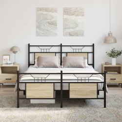 Cadre de lit sans matelas chêne sonoma 137x190 cm 