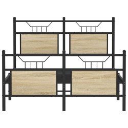 Cadre de lit sans matelas chêne sonoma 137x190 cm 