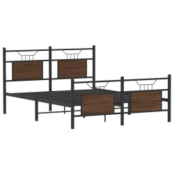 Cadre de lit sans matelas chêne marron 137x190 cm 