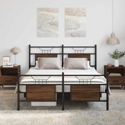 Cadre de lit sans matelas chêne marron 137x190 cm 