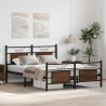 Cadre de lit sans matelas chêne marron 137x190 cm 