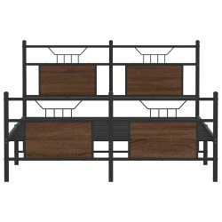 Cadre de lit sans matelas chêne marron 137x190 cm 