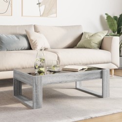 Table basse avec LED infini sonoma gris 90x53x30 cm 