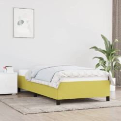 Cadre de lit sans matelas vert 90x190 cm tissu 