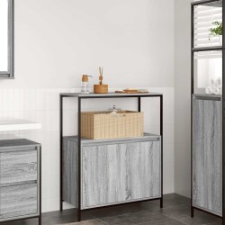 Meuble de salle de bain avec étagères sonoma gris 76,5x35x95 cm 