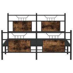 Cadre de lit sans matelas chêne fumé 137x190 cm bois ingénierie 