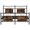 Cadre de lit sans matelas chêne fumé 137x190 cm bois ingénierie 