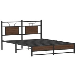 Cadre de lit sans matelas chêne marron 137x190 cm 