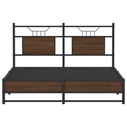 Cadre de lit sans matelas chêne marron 137x190 cm 