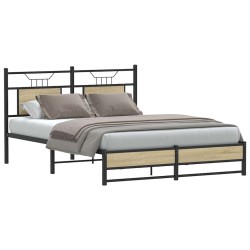 Cadre de lit sans matelas chêne sonoma 137x190 cm 