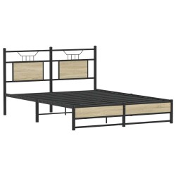 Cadre de lit sans matelas chêne sonoma 137x190 cm 