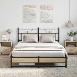 Cadre de lit sans matelas chêne sonoma 137x190 cm 