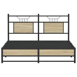 Cadre de lit sans matelas chêne sonoma 137x190 cm 