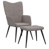 Chaise de relaxation avec tabouret Taupe Tissu 