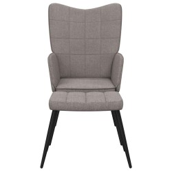 Chaise de relaxation avec tabouret Taupe Tissu 
